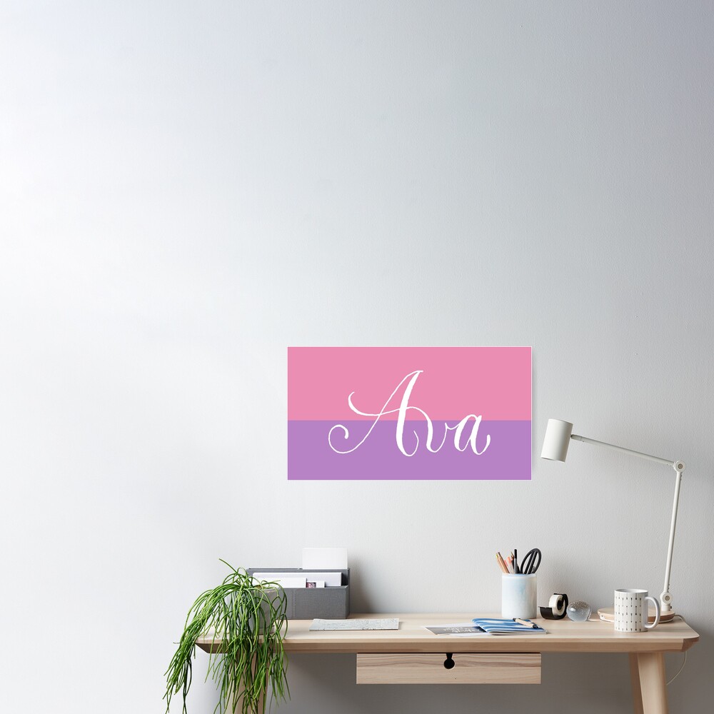 Ava Modern Calligraphy Name Design Poster By Cheesim Redbubble