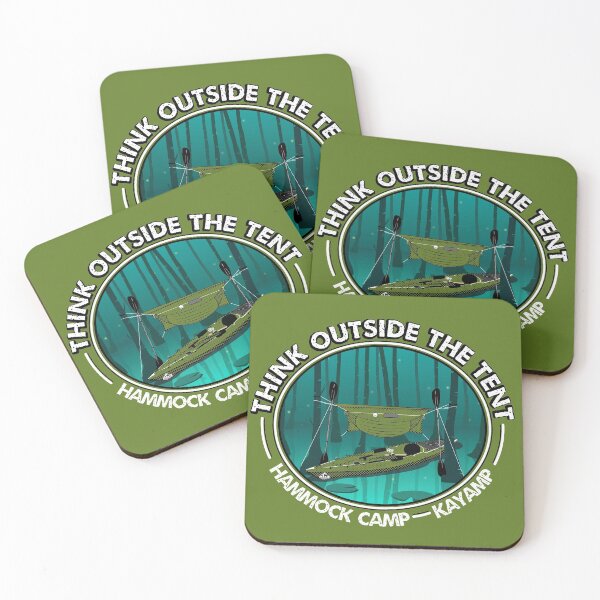 Item preview, Hammock Camping Think Outside The Tent Kayak in Swamp Design designed and sold by Elevated Hiker Apparel.