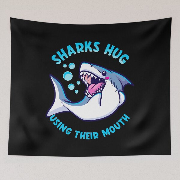 Item preview, Sharks Hug Using Their Mouth Funny Shark Pun designed and sold by perfectpresents.