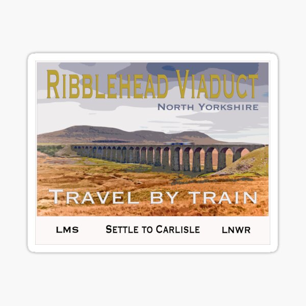 Ribblehead Viaduct Vintage Poster Sticker