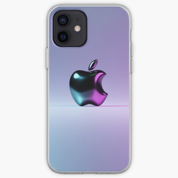Black Shiny Apple 3D v1 iPhone Soft Case