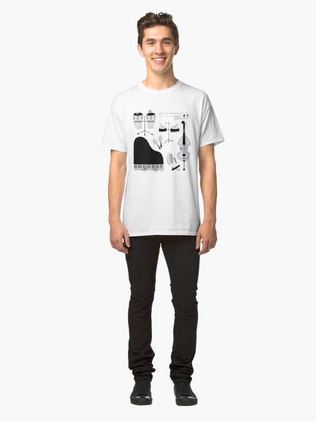 Vista alternativa de Camiseta clásica Instrumentos para tocar música salsa
