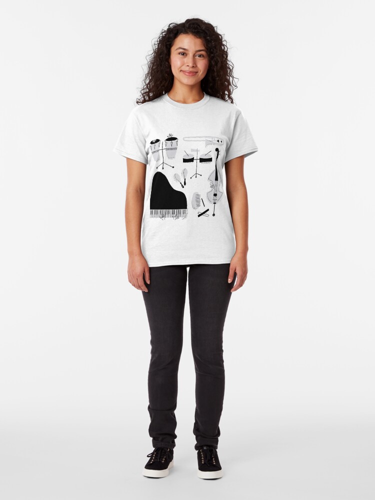 Vista alternativa de Camiseta clásica Instrumentos para tocar música salsa