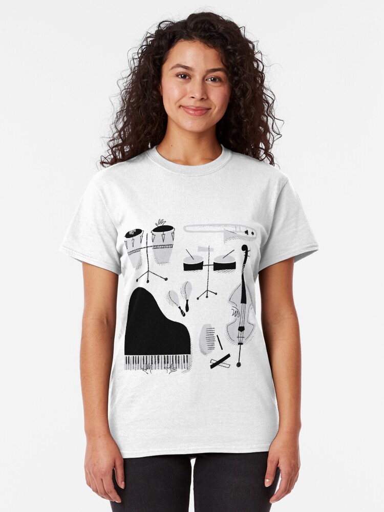 Vista alternativa de Camiseta clásica Instrumentos para tocar música salsa