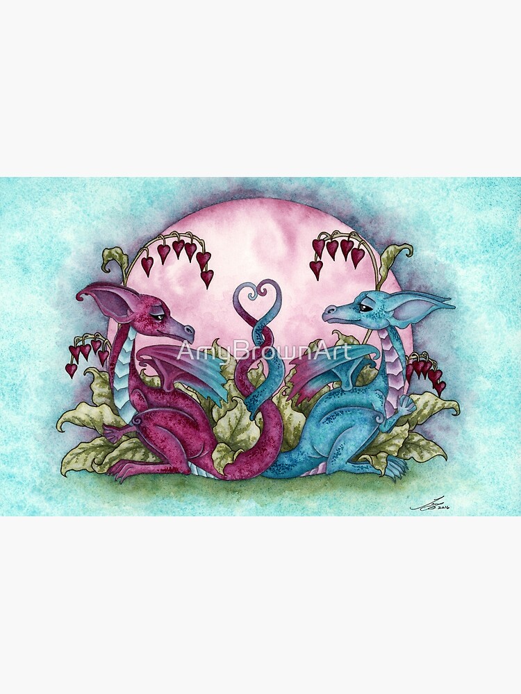 Thumbnail 4 of 4, Zipper Pouch, Love Dragons designed and sold by AmyBrownArt.