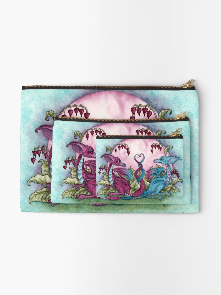 Thumbnail 2 of 4, Zipper Pouch, Love Dragons designed and sold by AmyBrownArt.