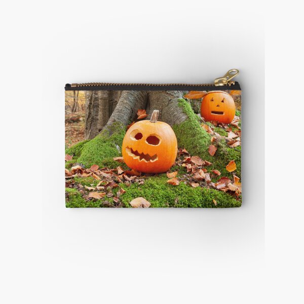 Item preview, Halloween scary pumpkins in the woods designed and sold by simonbratt.