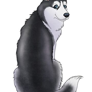 Artwork thumbnail, Husky dog puppy cute cartoon wolf by Chiwowy