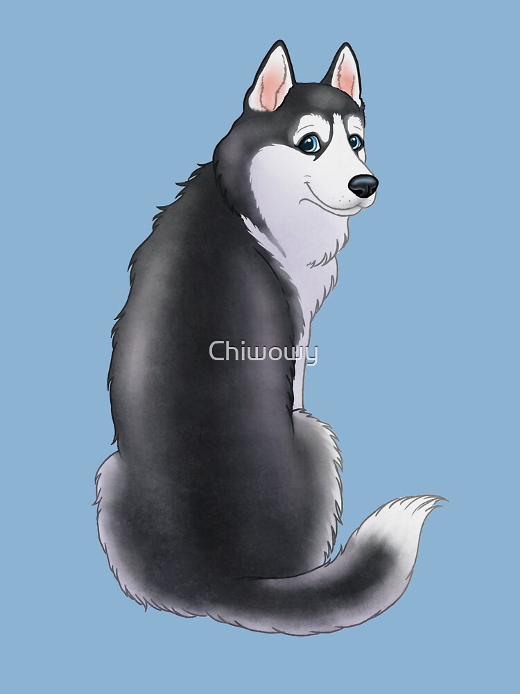 T Shirt Enfant Loup De Dessin Anime Mignon Chiot Chien Husky Par Chiwowy Redbubble