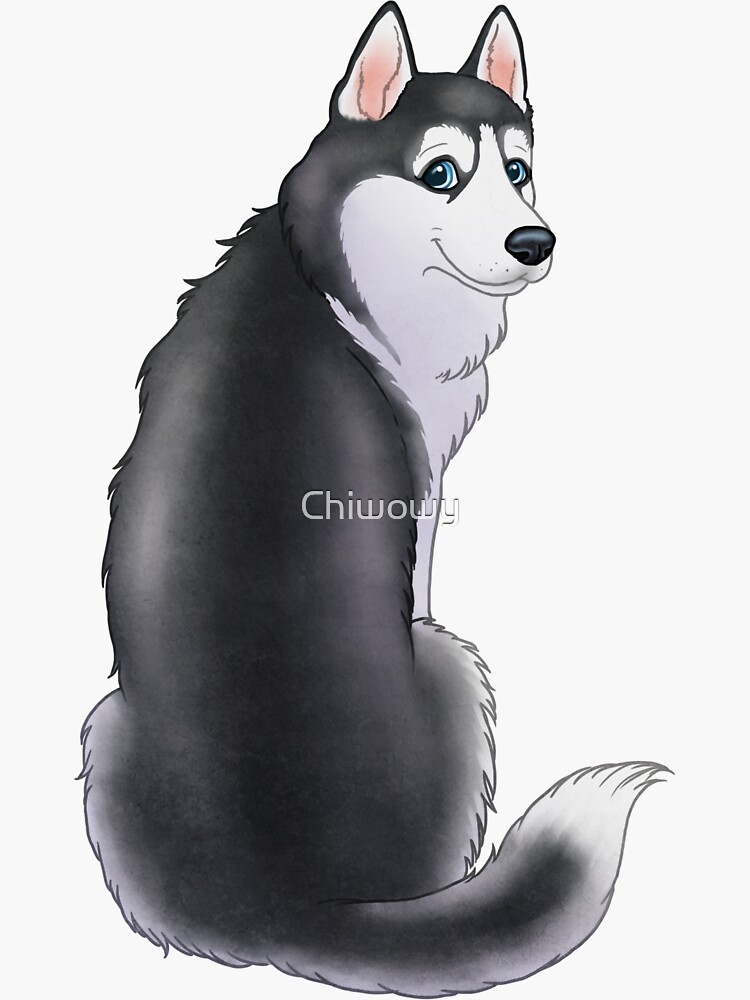 Thumbnail 3 of 3, Sticker, Husky dog puppy cute cartoon wolf designed and sold by Chiwowy.