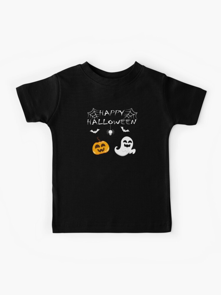 Happy Halloween Pumpkin Ghost Kids T Shirt By Tshirtsbyms Redbubble - pumpkin shirt roblox halloween shirt template