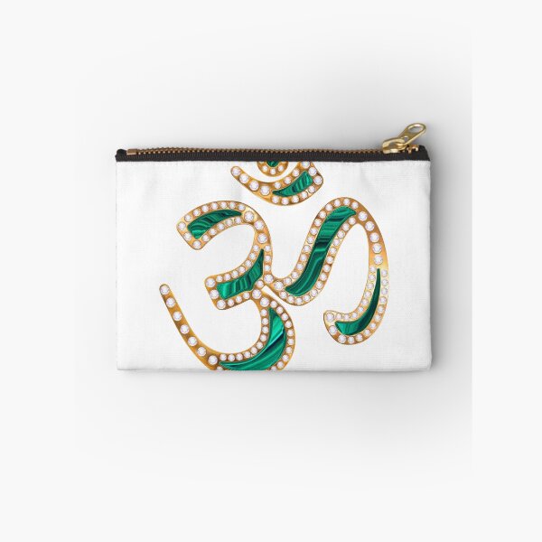 Item preview, OM, gold jewelry design with diamonds and malachite designed and sold by TJ Devadatta Best.