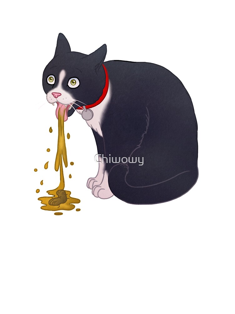 T Shirt Enfant Barfing Chat Vomi Drole Boule De Poils De Dessin Anime Malade Par Chiwowy Redbubble