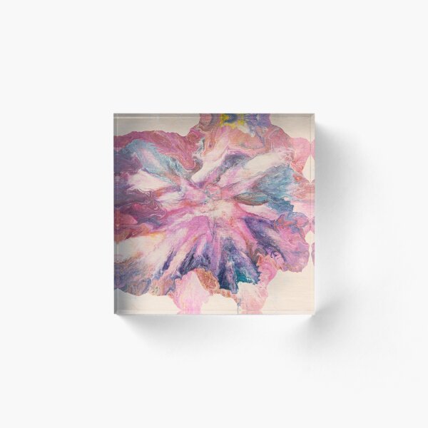 Parchment flower Acrylic Block
