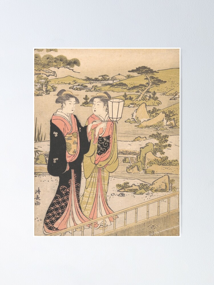 Torii Kiyonaga - Two Women in a Garden Japanese Art