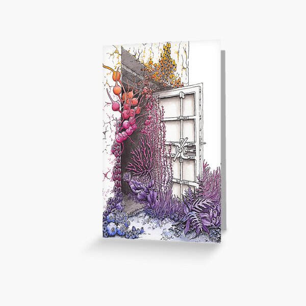 Item preview, Openings - Vallisaari #2 Nature Taking Over a Door, Rainbow Watercolor designed and sold by Stephanie KILGAST.