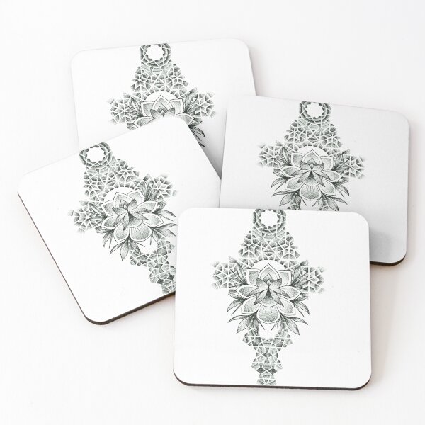 Item preview, Flower and geometric pattern  designed and sold by dtmtattoo.
