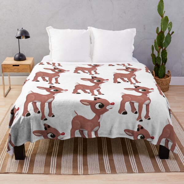 Classic Rudolph © GraphicLoveShop Throw Blanket