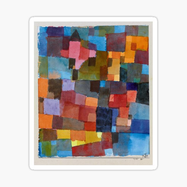 Paul Klee Raumarchitekturen (Auf Kalt-Warm) 1915 Artwork for Tshirts Posters Prints Men Women and Kids Sticker