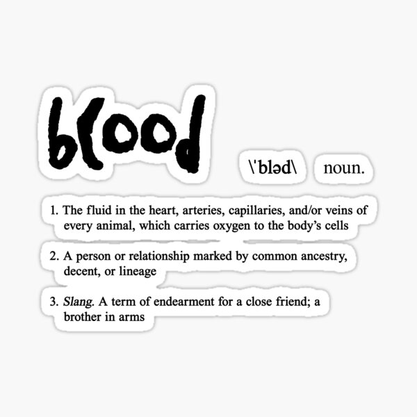 BFA - Definition of Blood Sticker