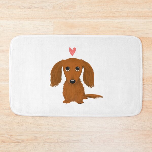 Item preview, Cute Longhaired Dachshund Cartoon Dog with Heart designed and sold by Jenn Inashvili.
