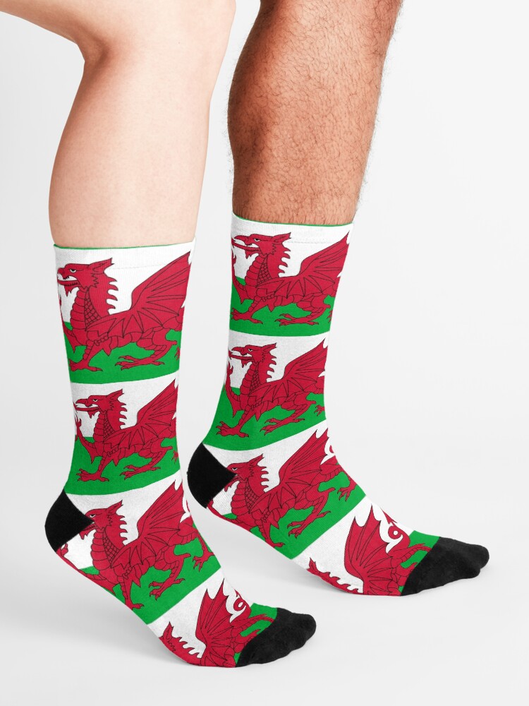 "Flag of Wales" Socks by Tonbbo Redbubble