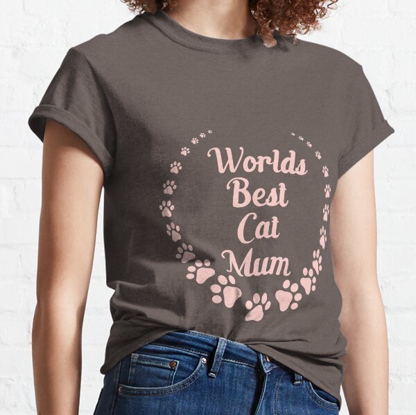 World's Best Cat Mum (pink text) Classic T-Shirt