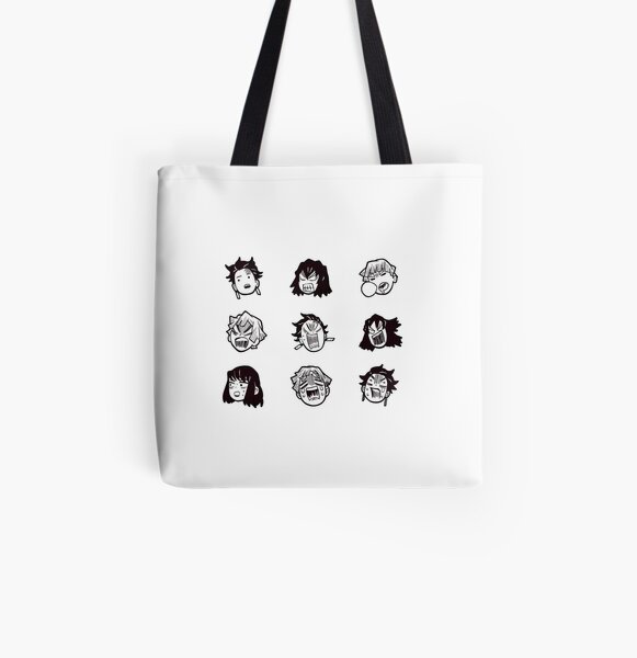 kimetsu no yaiba / demonio asesino anime manga iconos Bolsa estampada de tela