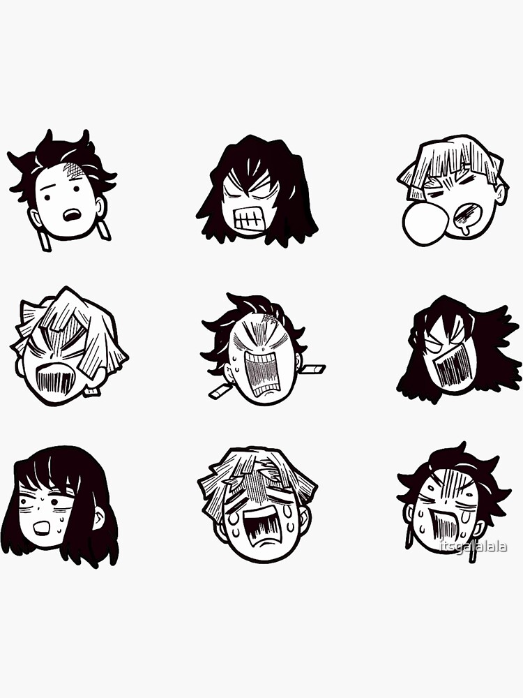 Kimetsu No Yaibademon Slayer Anime Manga Icons Sticker By