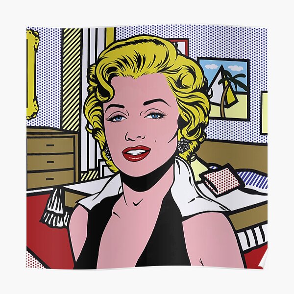 Un art de Marilyn retravaillé et vectorisé de Roy Lichtenstein Poster