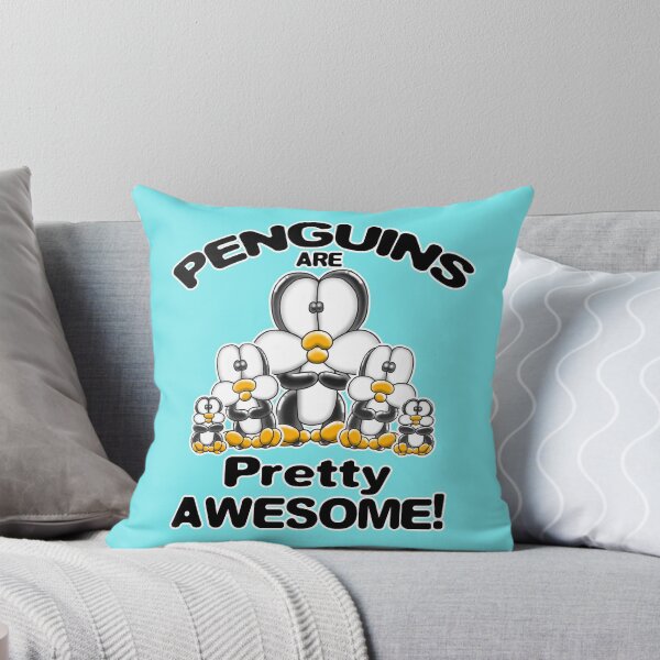 Item preview, Penguins Are Pretty Awesome for blue background designed and sold by BalloonyToony.