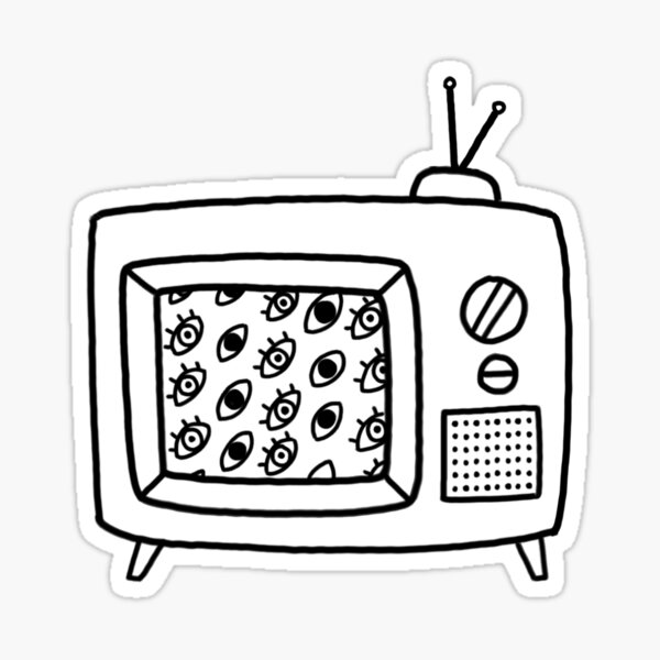 "Black Television" Sticker by maddieweaver Redbubble