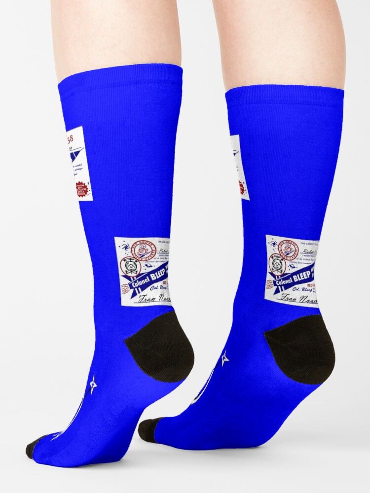 Alternate view of Colonel Bleep Interplanetary Space Command Membership Card Socks