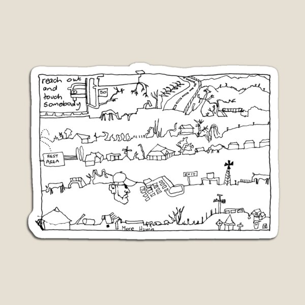 Travelling Series - Long Roads of Intimacy (Black Ink) Magnet
