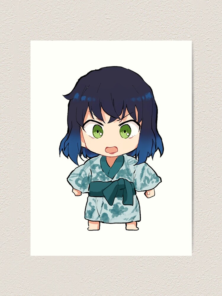 Demon Slayer Kimetsu No Yaiba Inosuke Hashibira Kimono Kawaii Art Print By Kawaiigaming Redbubble