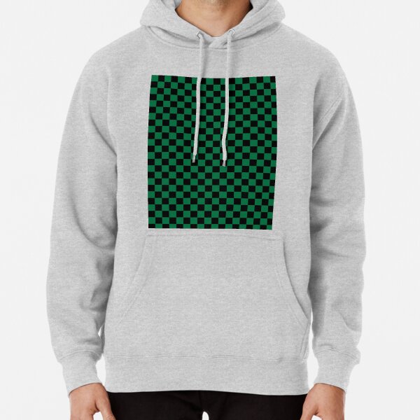 green and black checkered hoodie