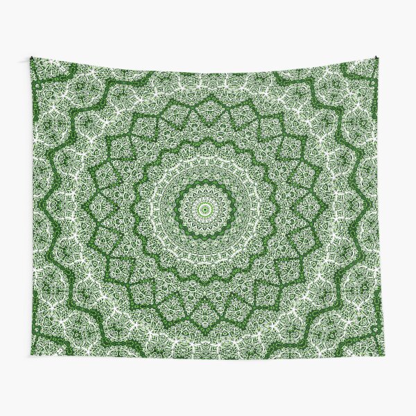 Green and White Mandala. Tapestry