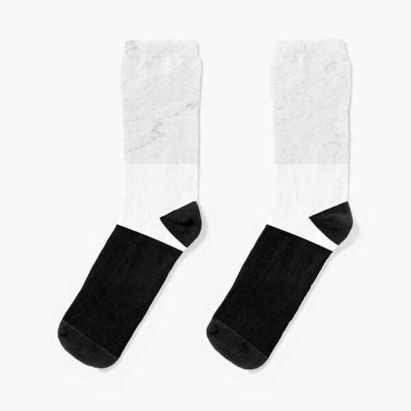 Marble Black White Color Block Modern Geometry Socks