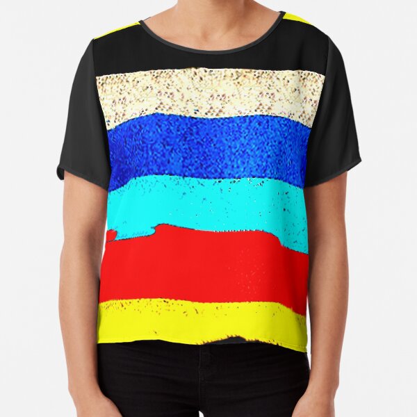 Colourful Horizontal Stripes Chiffon Top