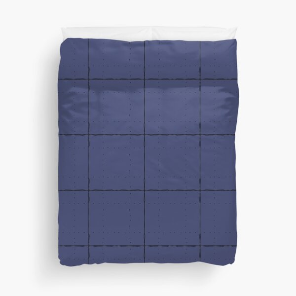 Graph Paper - Large Navy Duvet Cover