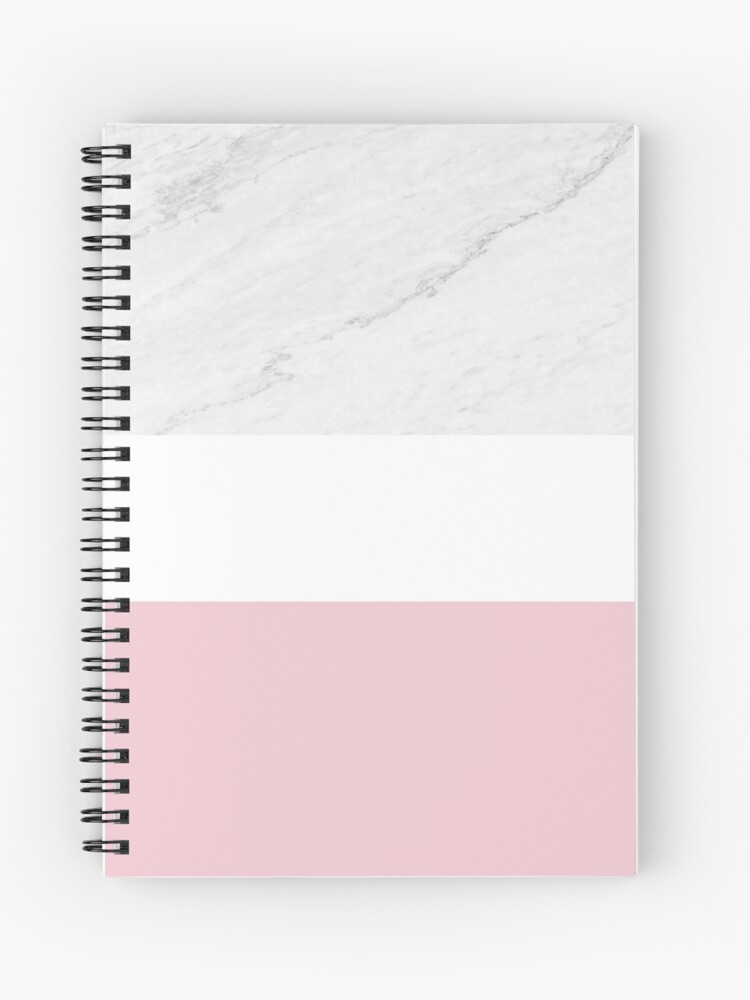 Spiral Notebook Marble powder pink color block