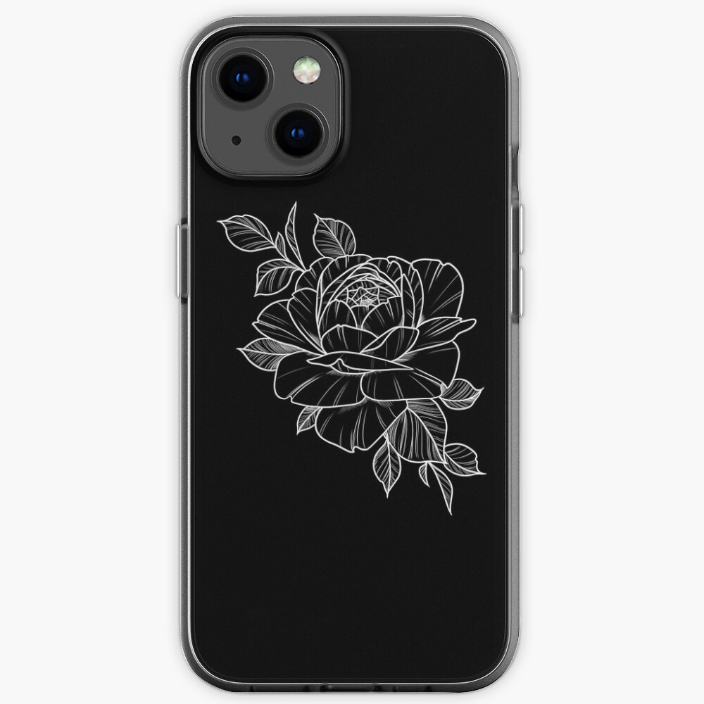 Pretty linework flower iPhone Case