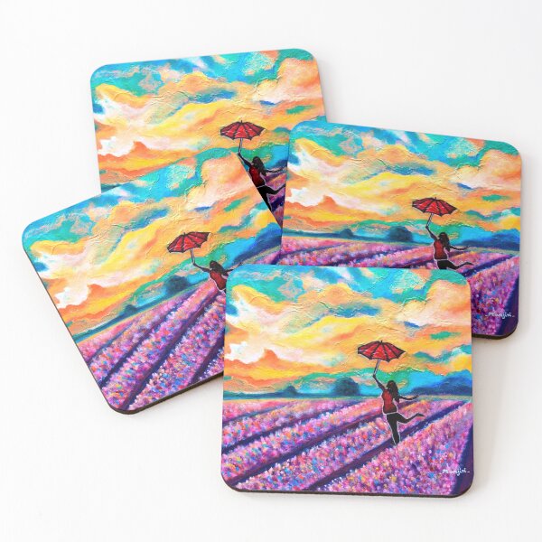 Item preview, Lavender Field Walk-girl With Umbrella designed and sold by artbymanjiri.