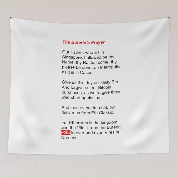 Item preview, The Buterin's Prayer designed and sold by TheLastStand.