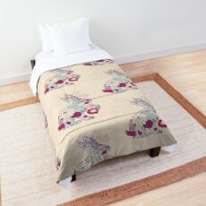 Pink and Burgundy Spring Rabbit Comforter