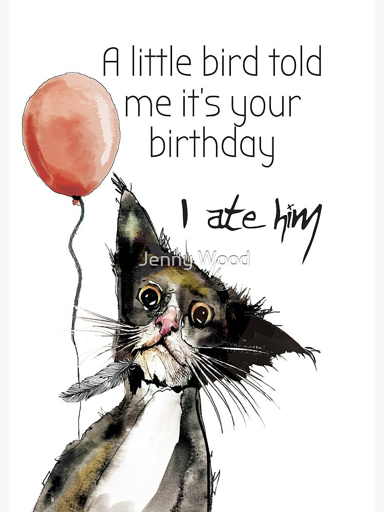 Thumbnail 2 of 2, Greeting Card, I ate the bird designed and sold by dishmoptop.