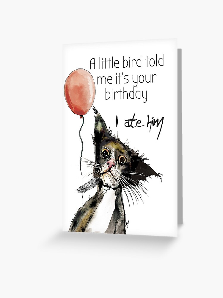 Thumbnail 1 of 2, Greeting Card, I ate the bird designed and sold by dishmoptop.
