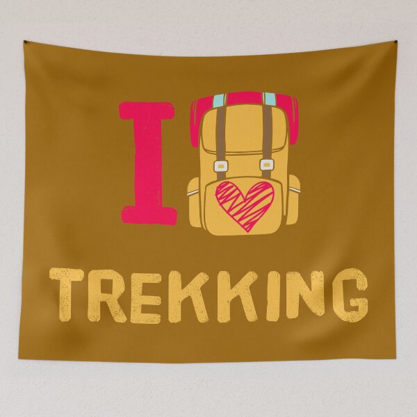 Item preview, I Love Trekking -  Backpacking Travel with Mountains Camping Gift designed and sold by IslandLakeTree.