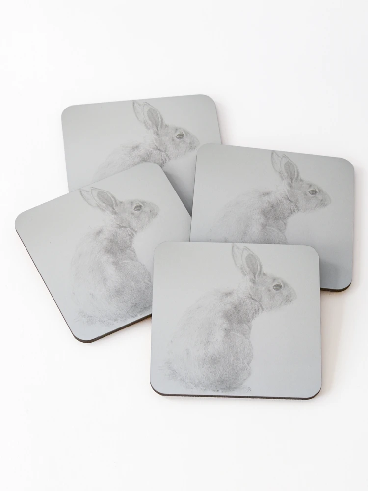 Thumbnail 1 of 5, Coasters (Set of 4), Wild Rabbit designed and sold by Dean Harkness Art.