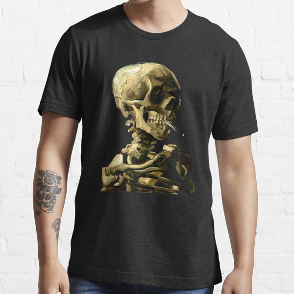 Skull Roses Love Men's Baseball Jersey, Gothic Smoke Skeleton